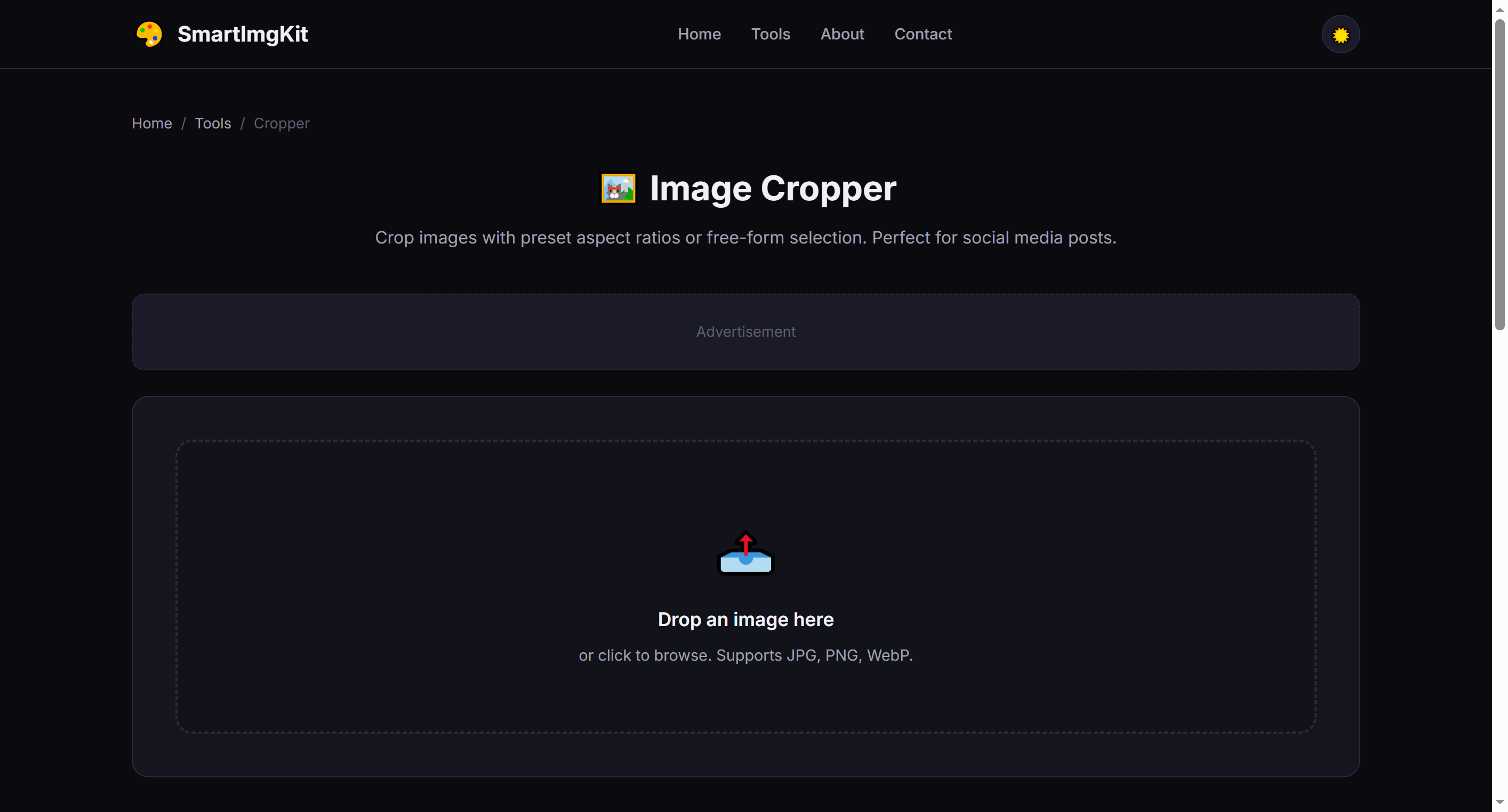 Cropper interface showing the crop overlay